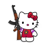 Hello Tactical Kitty AK-47 Vinyl Sticker