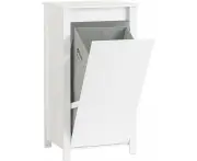 Laundry Cabinet Chest Bathroom Stora Cabinet with Laundry Basket BZR100-W