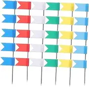 AUTSUPPL 100Pcs Colored Flag Tacks Push Pins for Maps Country Flags Pin Decorative Thumbtacks for Bulletin Boards Memo Notes Cork Boards Easy to Use Portable