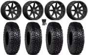 Valor V01 15" Wheels Black 30" Intersect Tires Can-Am Renegade Outlander