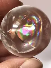 34mm Natural Rainbow Clear Quartz Sphere 56 Grams Item#2 Brazil