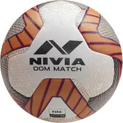 Nivia DOM01 Match PU Football (Golden, Size 5) - Machine Stitched - 8 Panel - PU Micro Fiber top Layer - Soccer Ball - Latex Bladder Core