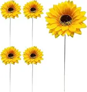 Sunflower Garden Stakes - Metal Spring Decor Sunflower Yard Stakes | 5X Landscape Flower Stick, Yard Art Garden Decor for Yard Lawn Pathway Patio Decoration