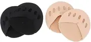 Baluue 2sets Cotton Men's Socks Five Toes No Show Half Socks Peep Toe Breathable Forefoot Support Pad Black 2pairs*2