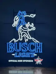 BUSCH LIGHT BEER BULL RIDING PRB LED BAR SIGN MAN CAVE GARAGE DECOR LIGHTED SIGN