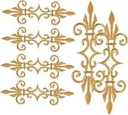 Beatifufu 6pcs Flower Embroidery Applique Patches for Clothing Long Leaves Iron Decor for DIY Costumes Durable Gold Embroidered Designs for Weddings Stage Outfits