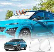 X-Car WindScreen Sun Shade Compatible with Hyundai Kona 2017-2023 UV Block Foldable Wind Screen Wind Shield Shade