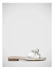 [Wittner] Dua Metallic Pebbled Leather Slide in Silver