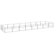 Dog Kennel Silver 16 m² Steel