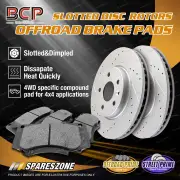 BCP Rear Slotted Rotors + 4WD Disc Brake Pads for Mitsubishi Pajero NS NT NX