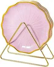 YWJLQH 6 Pieces Dinnerware Set for Serving Desserts and Snacks, Pink