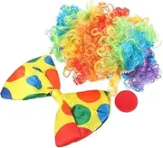 [LIFKOME] 1Set Clown Costume Kit of Clown Props with Wig Bow Tie for Funny Cosplay Party Performance Durable Comfortable Accessories for Dress Up Events