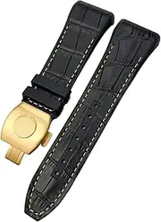 [DJDLFA] For Franck Muller Watch Band 28mm Cowhide Silicone Watch Strap Nylon Rubber Folding Buckle Watch Bands For Men Bracelet