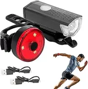 3cm USB Rechargeable Bikes Light Set, Led Bikes Headlight And Taillight Cycle Lights Front And Back Bicycles Lights For Road Mountain Day/Night Cycling