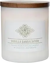Colonial Candle Vanilla Sandalwood Aromatherapy Candle, 16 oz, White