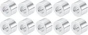 X AUTOHAUX Motorcycle Exhaust Muffler Pipe Gasket 16mm OD 10mm Height Universal Seal Ring Silencer Connector Aluminum Alloy Silver Tone (Set of 10)