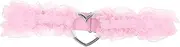[MOKKHNB] 1 Pair Elastic Lace Thigh Bands for Women Body Jewelry with Heart Stylish Leg Chains Prevent Thigh Chafing for Weddings Parties and Everyday Wear Pink