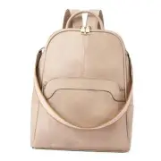Womens Backpack Purse Travel Backpack 0-4 Two-tone Light Brown Coarse Grain
