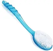 TRIXES Blue Long Handled Back Scrubber Brush Massager Shower Bath Washing Aid