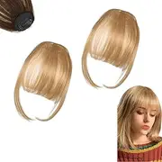 2PCS Fragelles Clip in Bangs，Fragelles Hair Bangs, Blonde Bangs Hair Clip,Clip on Bangs for Women, Seamless 3D Clip-in Bangs Hair Extensions, Bangs Clip in Hair (F)
