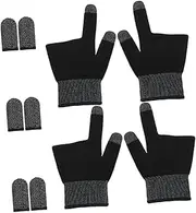 Abaodam 2 Pairs Touch Screen Gaming Gloves Finger Sleeves for Mobile Games Screen Finger Sleeves Breathable and Flexible for and Billiards