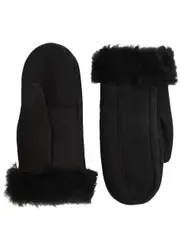 Dents Alice Suede Mittens - Black M