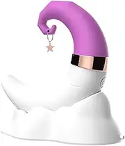 Moon Clitoral Sucking Vibrator for Women with Base – 10 Frequency G-Spot Stimulator, Powerful Quiet Waterproof Dildo, Medical Silicone Adult Sex Toy (Purple)