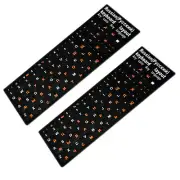 2 * Russian Standard Keyboard Layout Replace Sticker Orange Letters on Black B