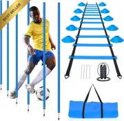 Soccer Agility Training Set, 6 Poles, Ladder, 10 Cones, Jump Rope, Speed Trainin