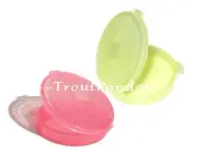 Tupperware Mini Clamshell Pill Keeper Round Pocket Containers Set 2 Pink + Green