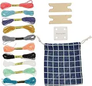 1Set DIY Weaving Cards with Shuttles and Storage Bag Color Embroidery Threads for Creative Crafting for Loom Weaving Projects and Enhancing Your DIY Experience