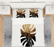 3D Golden Leaves 3541NA Bed Pillowcases Quilt Cover Duvet Boris Draschoff Fay
