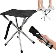 JVZI Folding Camping Stool - 13.8" BBQ Small Foldable Stool for Adults - Ideal for Outdoor Activities, Hiking, Barbecue, Bonfire, Travel- 275 lb Weight Capacity with Carry Bag (1)