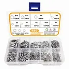 480pcs Spring Lock Washer Assortment Kit Stainless Steel Carbon Steel M2-M12