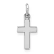 14K White Gold Cross Charm