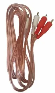 Clear 12 Feet 2 Channel RCA Interconnect Cable Stereo Wire