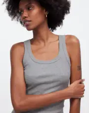 Madewell Womens XL Premium Standard 02. The Essential Rib Tank Top NR187 $58 526
