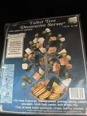 NOS Vintage Tidbit Tree Clear Plastic Decorative Food Candy Server 12 1/2”