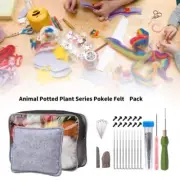Beginner Wool Felting Supplies with Needle, Instruction, Wool Roving Handle