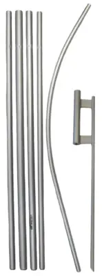 16ft Swooper Advertising Flag Pole & Ground Spike 6 Pc Kit For Swooper Banners