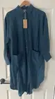 Gorman Atlantic Shirt Dress - Navy Blue Linen - Long Sleeve - Size 8 - New