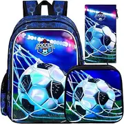 'gxtvo 3PCS Boys Backpack, 16'' Kids Bookbag with Lunch Box, Water Resistant Elementary Prechool Toddler Shool Bag'