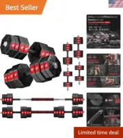 Adjustable Dumbbell Set 44Lbs 66Lbs 88Lbs Iron Rubber Home Gym Workout