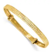 14K Solid Yellow Gold Flexible Bangle Bracelet