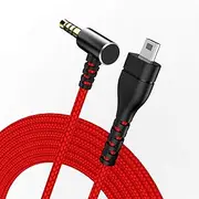 Tonmom 6.5 Feet/2.0 M Replacement for Arctis Headset Cord, Audio Cable for SteelSeries Arctis 7, Arctis 5, Arctis 3, Arctis Pro Wireless, Arctis Pro Gaming Headsets Cable, Nylon Braided Wire-Red