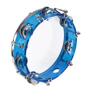 Tambourine Handbell Hand Drum With Double Row Percussion Instrument M8E4