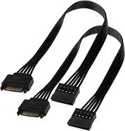 SATA Power Extension Cable, 15 Pin SATA Male to Female Extender Power Cable Adapter for Hard Drive Disk HDD, SSD (2 Pack) 24 Inches