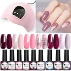 UR SUGAR 9PCS Nail UV Gel Polish 54W UV LED Lamp Dryer Top Base Gel Set