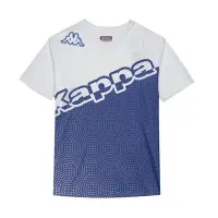 在飛比找momo購物網優惠-【KAPPA】時尚男吸溼排汗圓領衫 白藍(31181QWA0