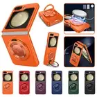 Fr Samsung Galaxy Z Flip6 Flip5 Flip4 Shockproof Magnetic Rugged Ring Stand Case